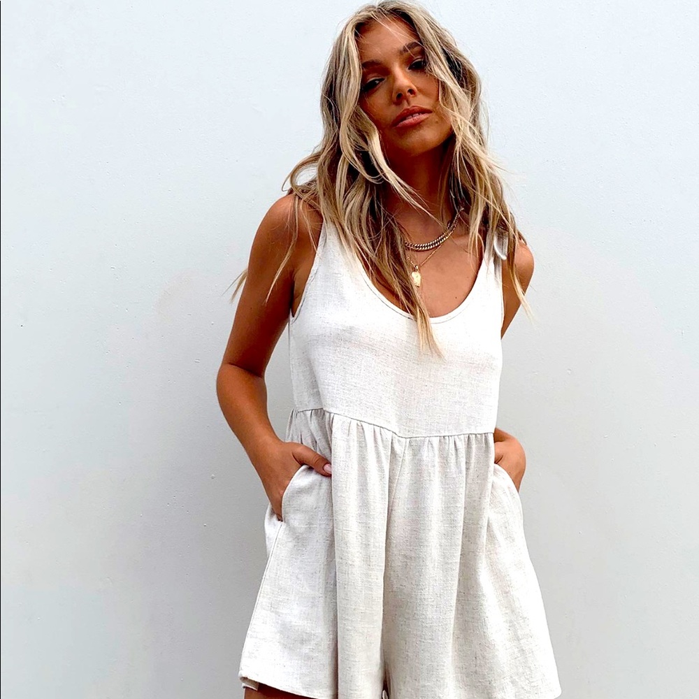 Princess Polly Tay Romper Beige